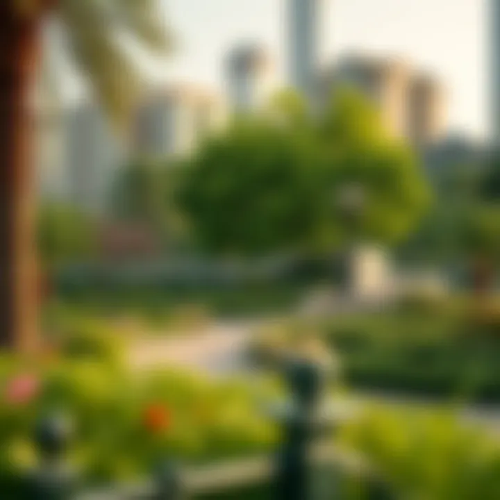 Serene urban green space in Dubai