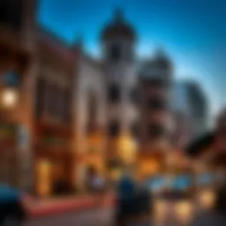 A vibrant street scene showcasing the historical architecture of Al Fahidi Street