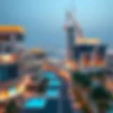 A panoramic view of Al Manara showcasing modern architecture