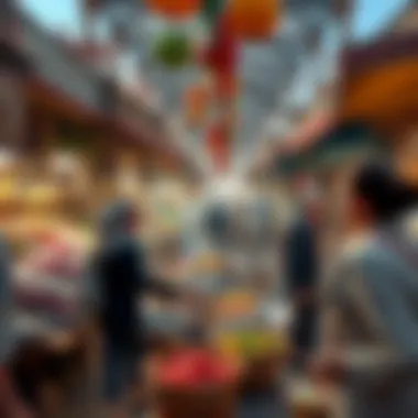 Cultural Heritage at Al Manara's Market Traditional market scene reflecting the cultural heritage of Al Manara