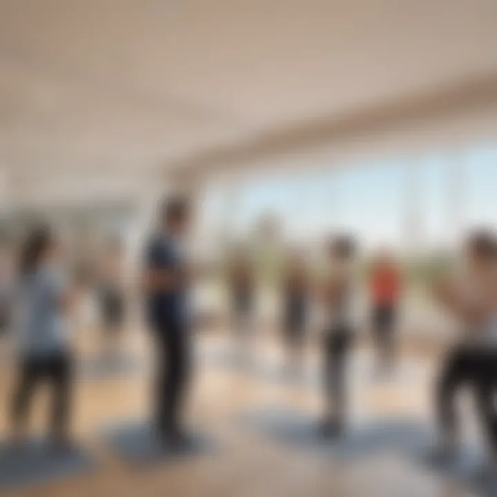A vibrant community class in progress at Wellfit Meydan with engaged participants