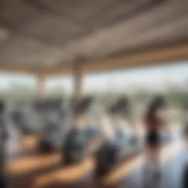 An expansive view of the Wellfit Meydan fitness center showcasing diverse workout areas