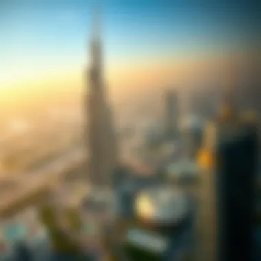 Strategic Location of Al Dhabi Tower in Arjan Aerial view of Arjan, emphasizing Al Dhabi Tower's strategic location