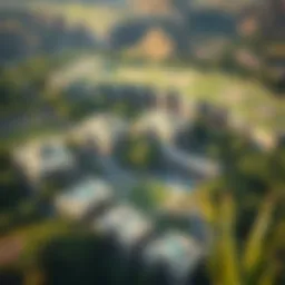 Aerial view of Barari Hills showcasing lush landscapes