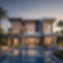 Luxurious villa architecture in Damac Hills