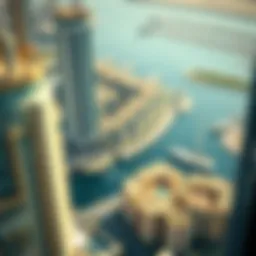 Aerial view of Dubai Marina showcasing luxury apartments