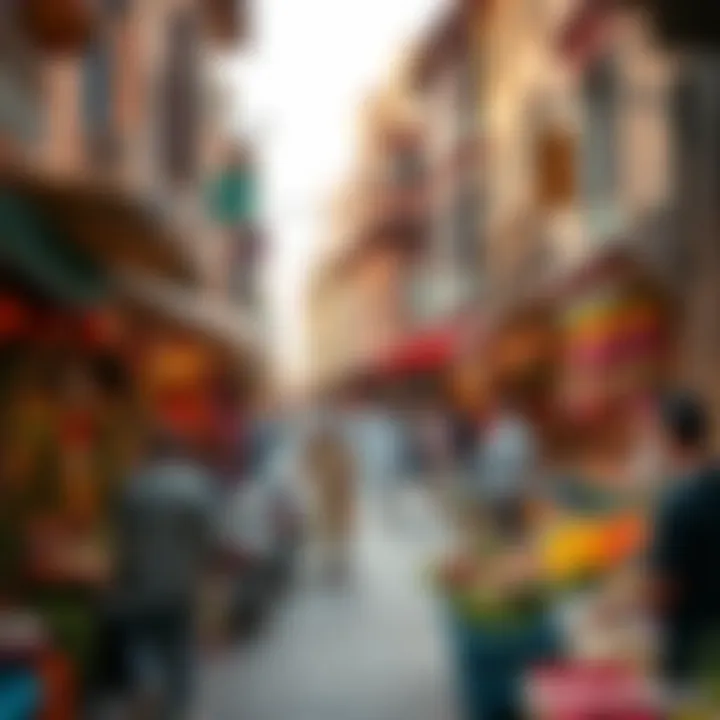 Traditional souk bustling with activity and vibrant goods