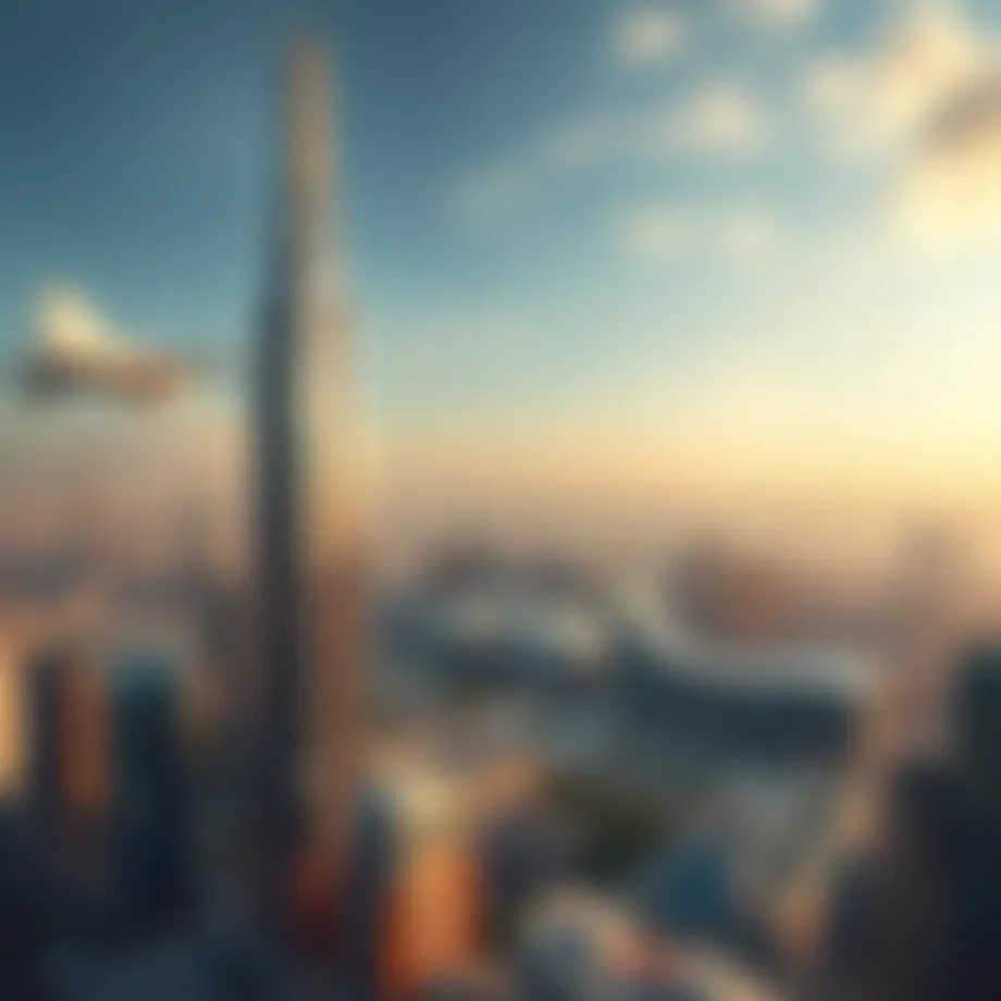 Aerial view of Duja Tower showcasing its architectural elegance