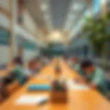 Vibrant School Environment A vibrant school environment in International City Dubai showcasing students engaged in learning activities.