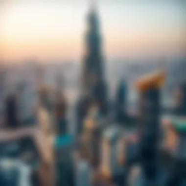 Aerial view of the Elite Tower amidst Dubai's skyline