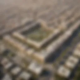 Aerial view of Academic City showcasing university campuses