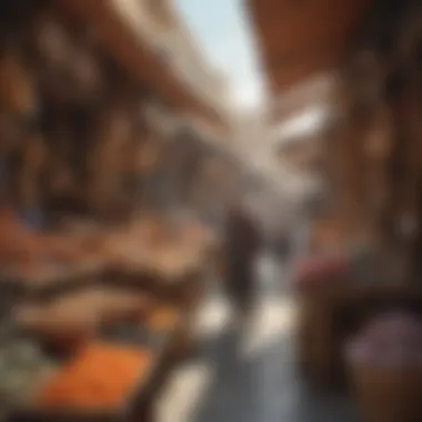 A vibrant market scene showcasing local artisans and unique crafts in Al Jaffiliya.