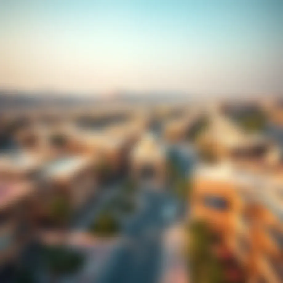 Aerial view showcasing the Al Khail Gate Community's architectural diversity
