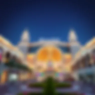 Majestic view of Al Khawaneej Mall's architectural design showcasing its unique structure