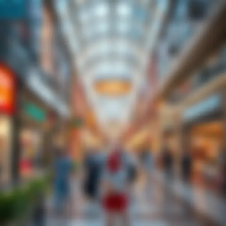 Vibrant shopping scene inside Al Khawaneej Mall highlighting a variety of retail outlets