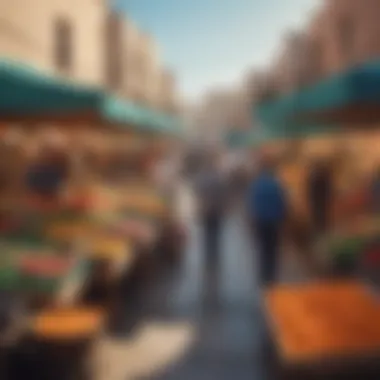 Bustling local market in Al Quasais filled with vibrant colors and unique products.