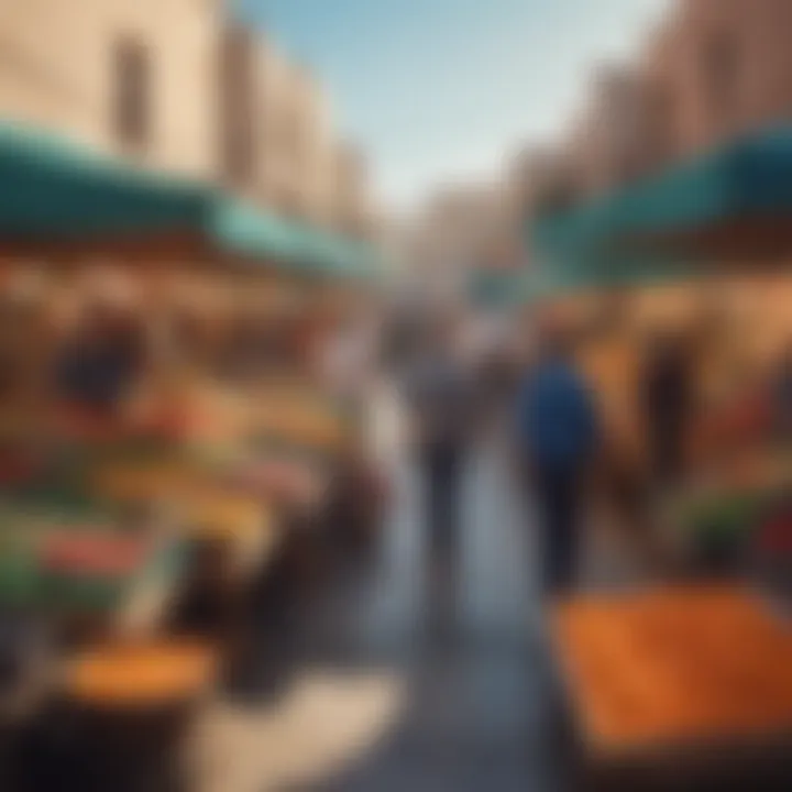 Bustling local market in Al Quasais filled with vibrant colors and unique products.