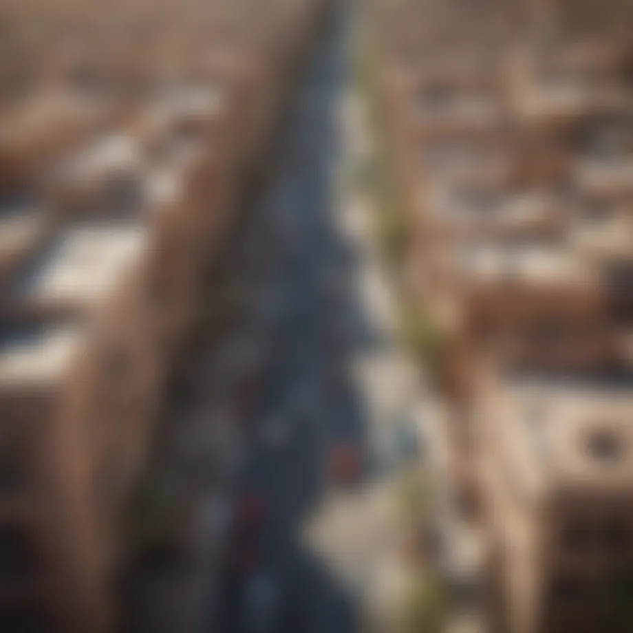Aerial view of Al Safa Street showcasing its vibrant cityscape
