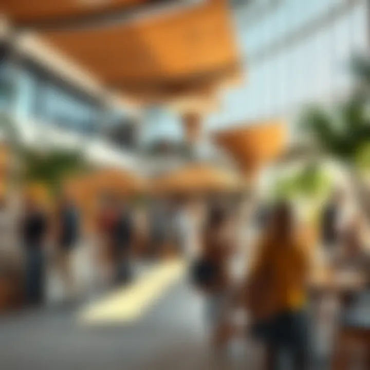 Vibrant social activities taking place in the community center