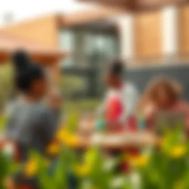 Community members participating in a wellness program at the center