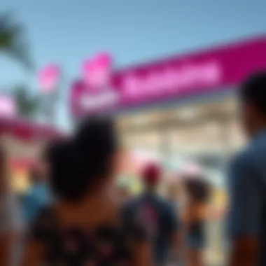 Community gathering outside Baskin Robbins