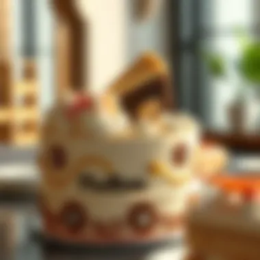 Artistry in Cake at Jumeirah Islands An elegantly decorated cake showcasing intricate designs and flavors