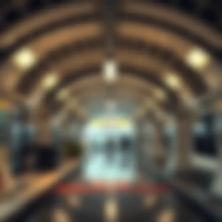 Interior of a modern metro station