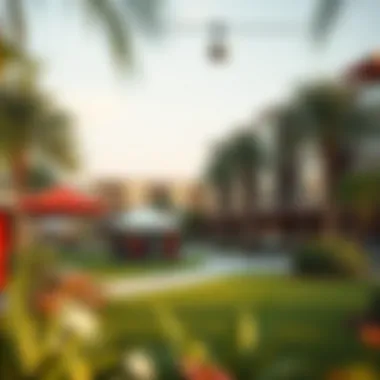 Residents enjoying the outdoor spaces and recreational facilities in the park