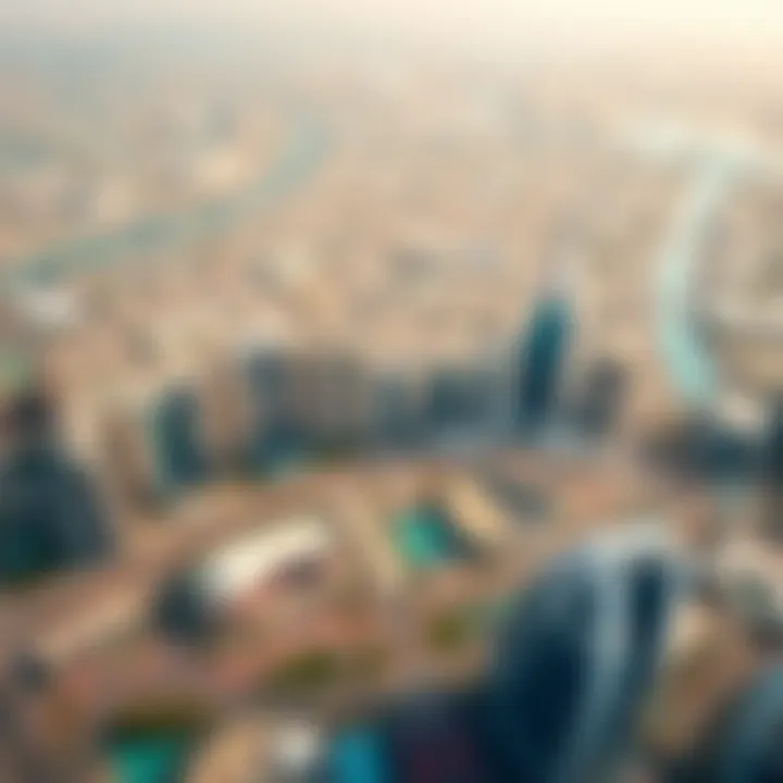 Aerial view of Dubai World Central showcasing its vast expanse and modern architecture