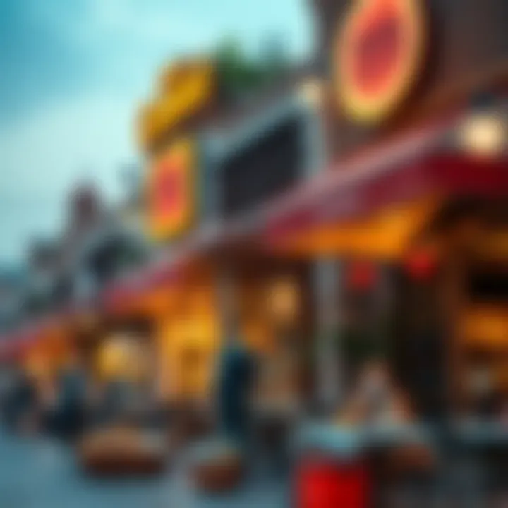 An inviting street filled with local dining options and vibrant ambiance