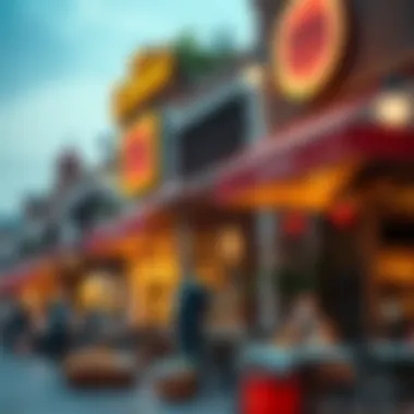 Culinary Delights of Garhoud An inviting street filled with local dining options and vibrant ambiance