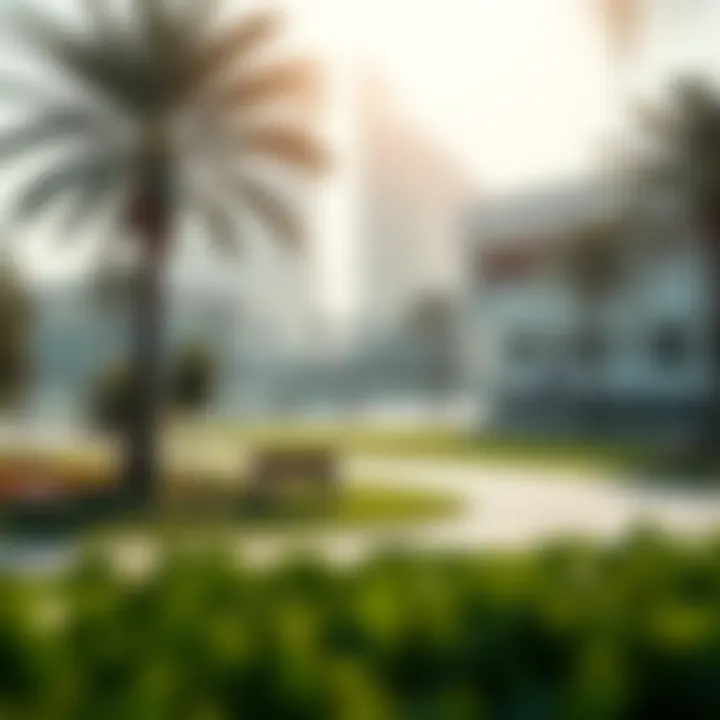 A serene park in Garhoud offering recreational spaces for relaxation