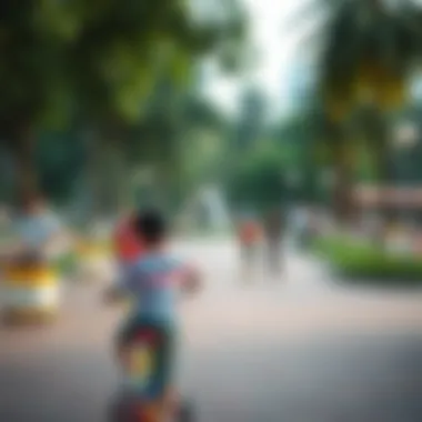 Children enjoying recreational activities in a park at Geant Remraam