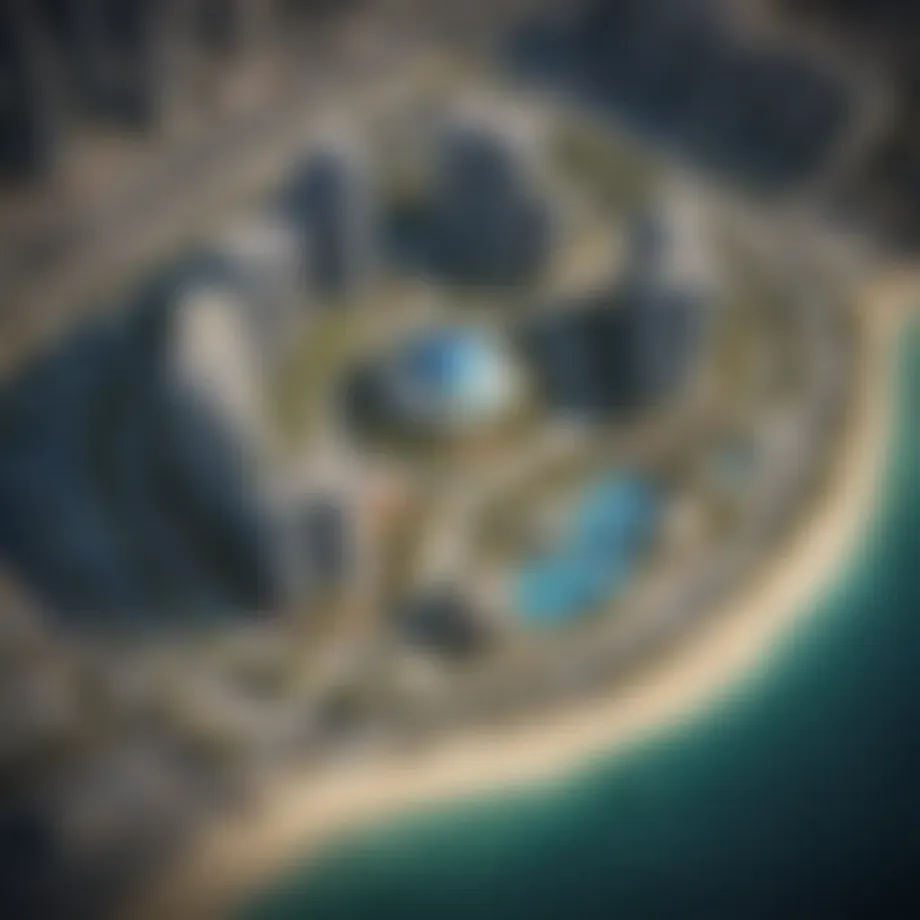 Aerial view showcasing the grandeur of Icon Bay