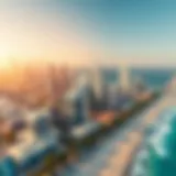Aerial view of Jumeirah Beach Residence showcasing its vibrant beachfront and skyline