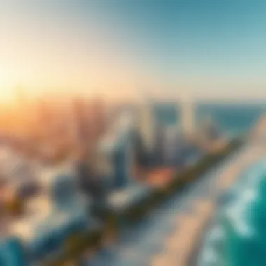 Aerial view of Jumeirah Beach Residence showcasing its vibrant beachfront and skyline
