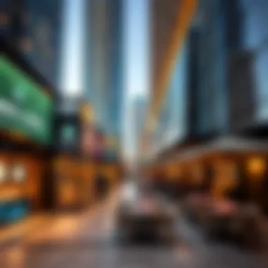 Vibrant shopping and dining area in Jumeirah Lake Towers