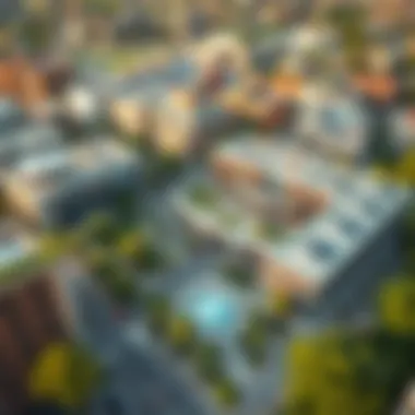 Aerial View of Medcare Town Square Aerial view of Medcare Town Square showcasing modern architecture and green spaces