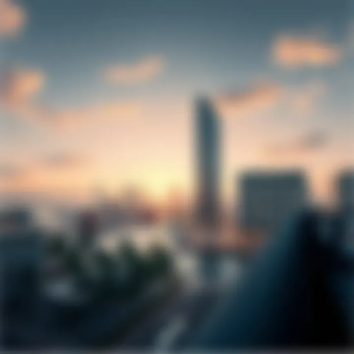 View of the vibrant Business Bay area surrounding Merano Tower