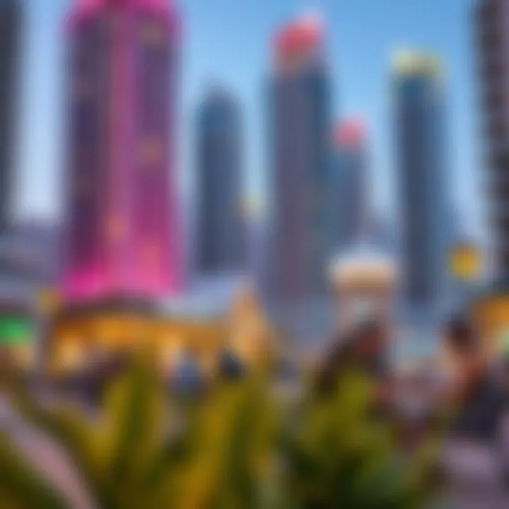 Lifestyle depiction of residents enjoying the vibrant community around Merano Tower