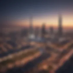 Stunning skyline view of Meydan Dubai showcasing luxurious high-rise buildings
