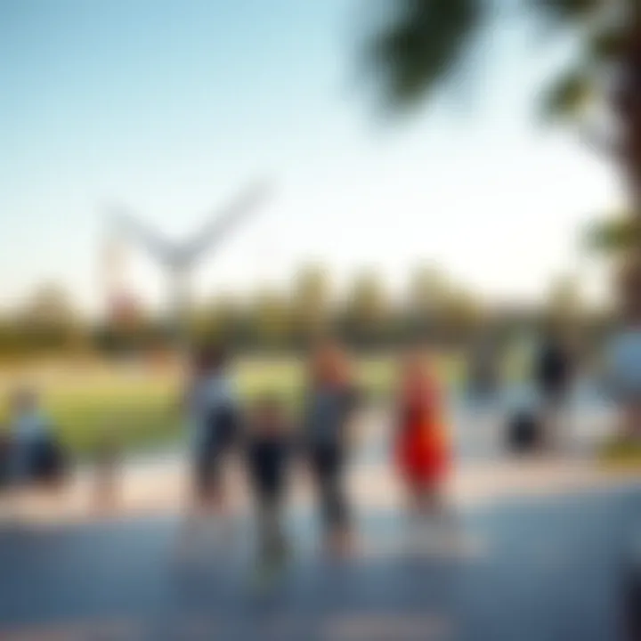 Visitors enjoying recreational activities at Mushrif Park