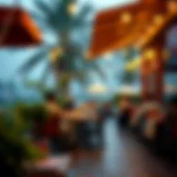 Charming outdoor seating at a Satwa picnic restaurant