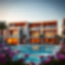 A stunning architectural view of Rose Residence showcasing its modern design