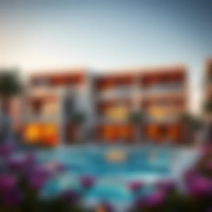 A stunning architectural view of Rose Residence showcasing its modern design