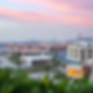 A panoramic view of Al Quoz showcasing its blend of modern architecture and artistic spaces