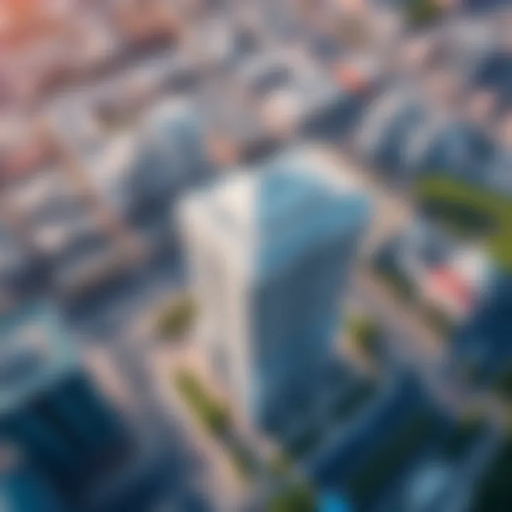 Aerial view of the Al Waleed Building and its surroundings in Dubai