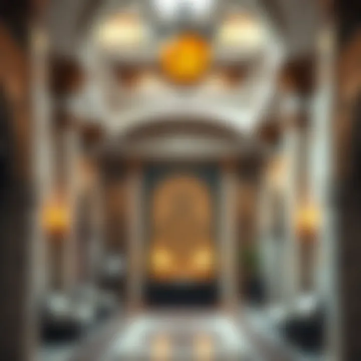 Interior design elements of the Al Waleed Building highlighting cultural motifs