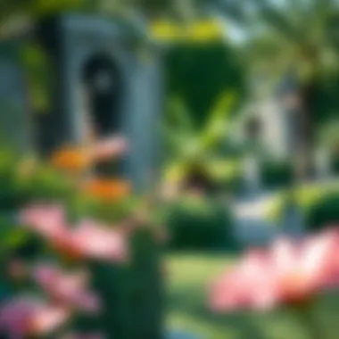 A tranquil view of Rufi Gardens showcasing lush greenery and vibrant flowers