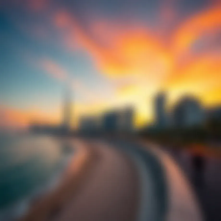 Stunning sunset view over JBR Beach